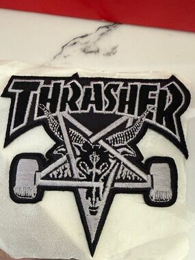 Thrasher Black and White Pentagram Skate Patch
